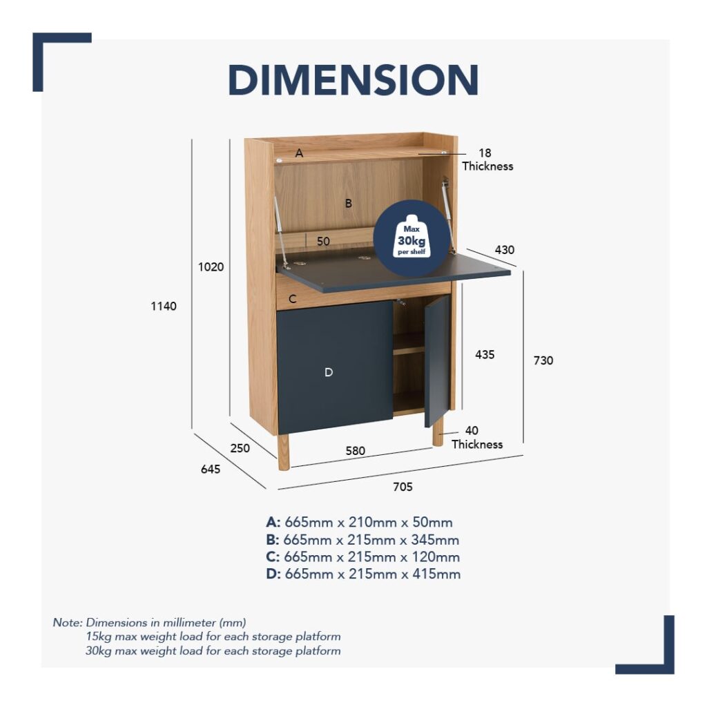 Barton Working Desk 0.7m