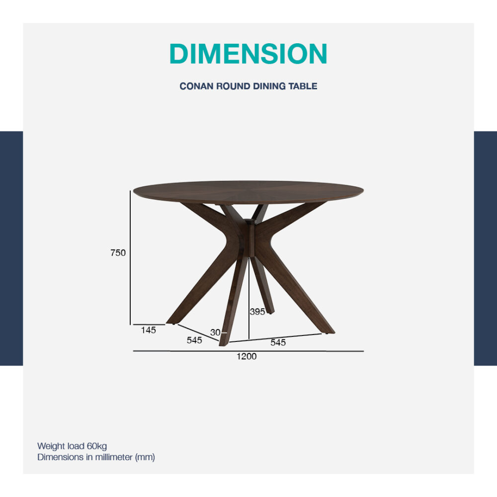 Conan Round Dining Table 1.2m