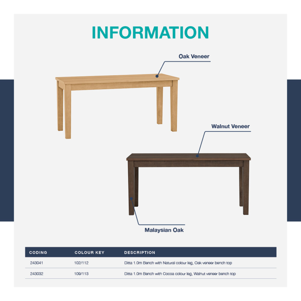 Ditta Bench 1.0m