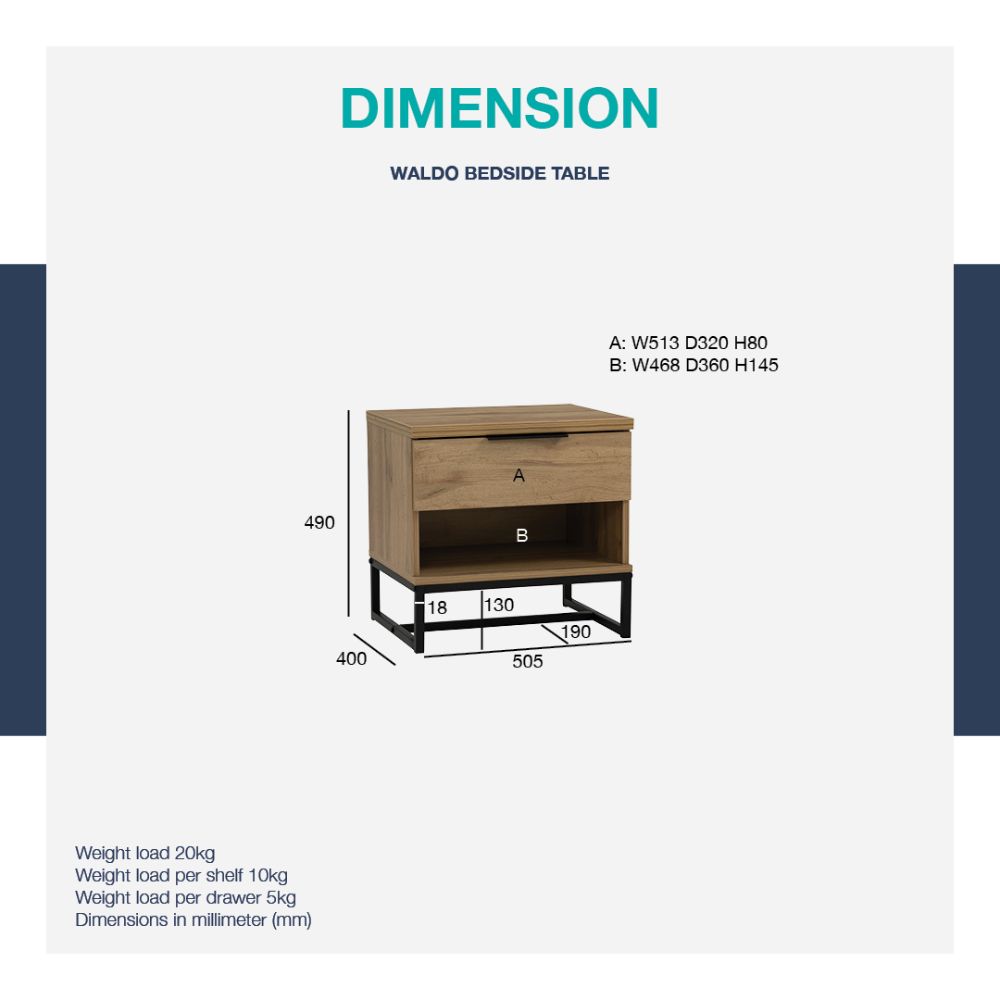 Waldo Bed Side Table