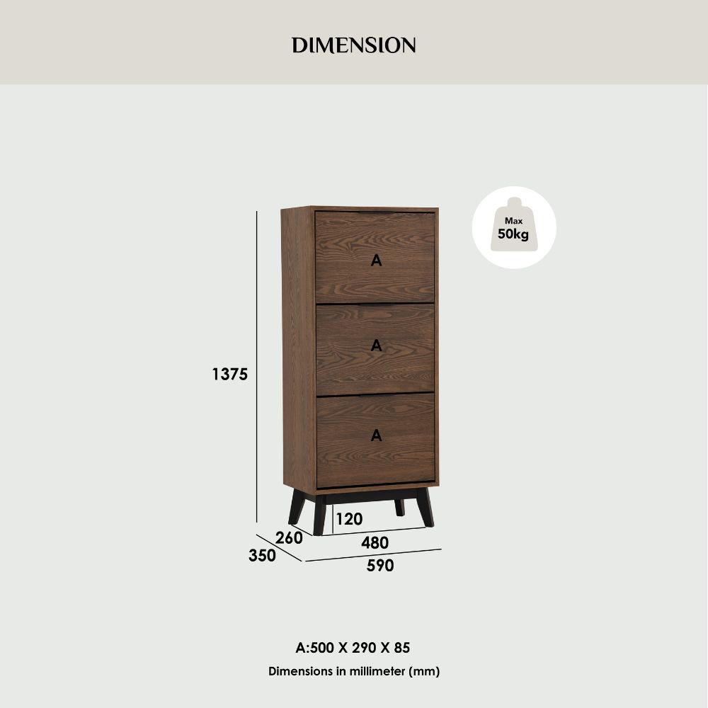 Malton 3 Door Shoe Cabinet