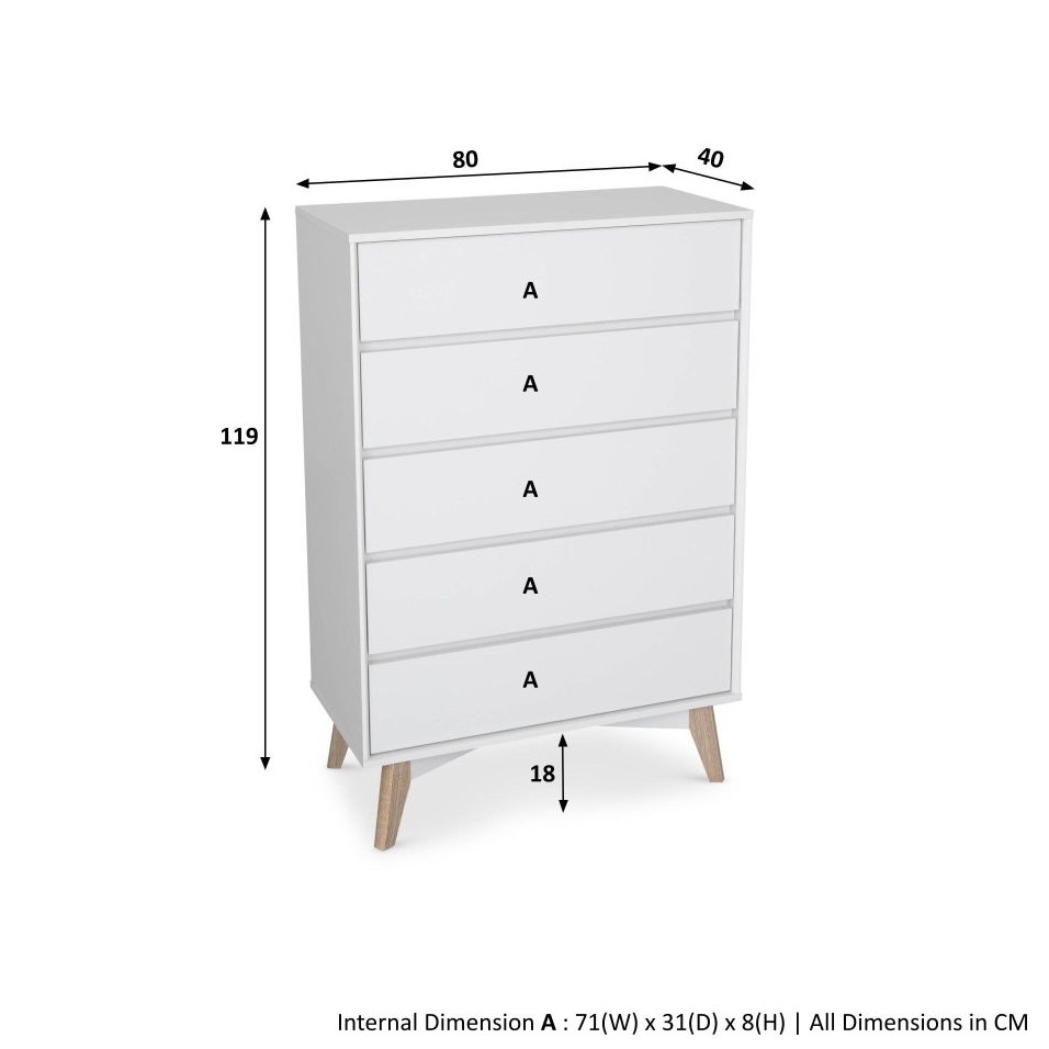 Baylla 5-Drawer Chest