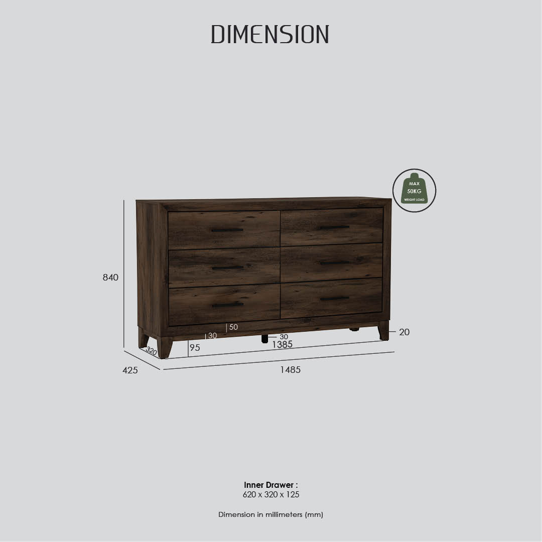 Bravon 6-Drawer Dresser Bravon 6-Drawer Dresser