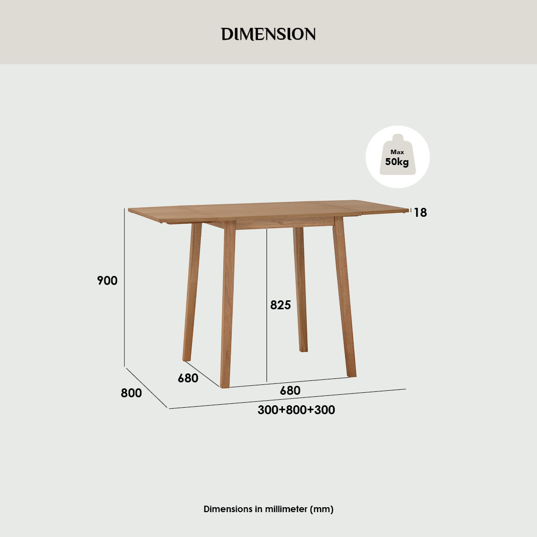Claro Drop Leaf Counter Table 1.4m Claro Drop Leaf Counter Table 1.4m