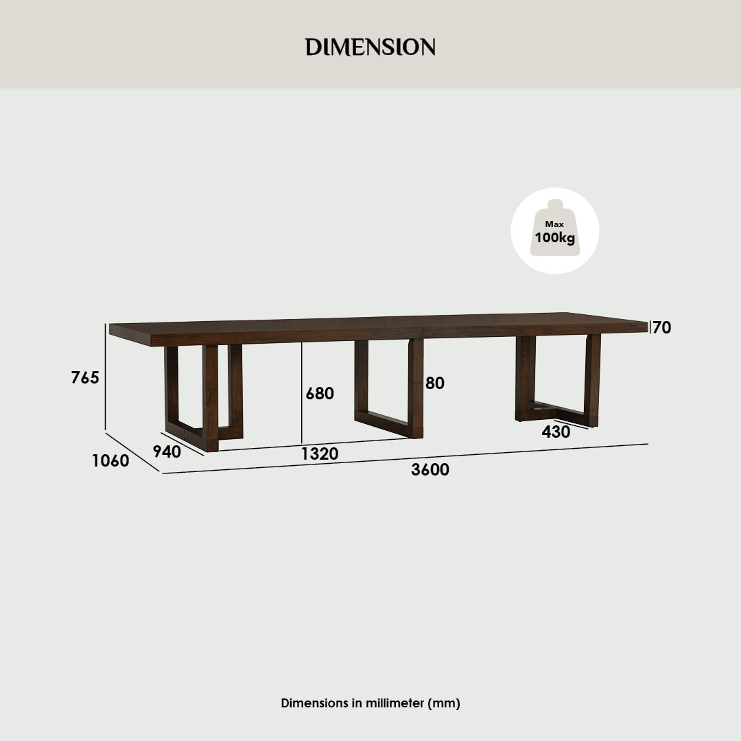 Zorven Dining Table 3.6m