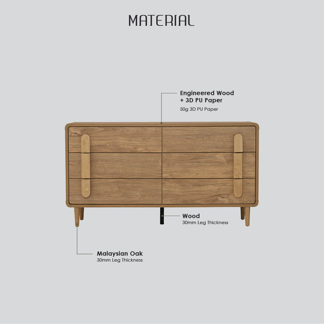 Lome 6-Drawer Dresser Lome 6-Drawer Dresser