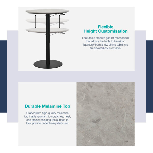 Nobi Adjustable Round Dining/Counter Table Nobi Adjustable Round Dining/Counter Table