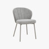 Della Dining Chair (Set of 2) - Silk Grey Fabric In Grey Colour