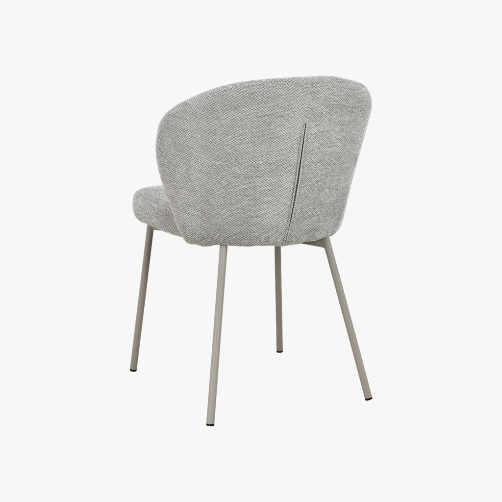 Della Dining Chair (Set of 2) - Silk Grey Fabric In Grey Colour