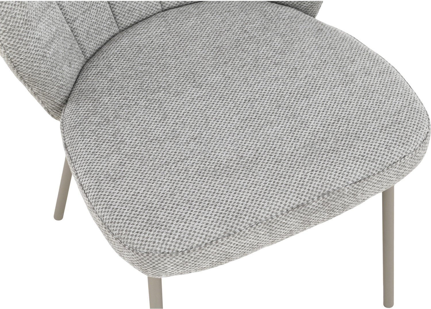Della Dining Chair (Set of 2) - Silk Grey Fabric In Grey Colour