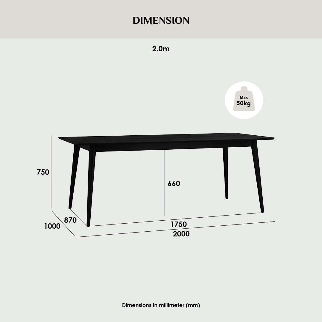 Dover Dining Table 2m Dover Dining Table 2m