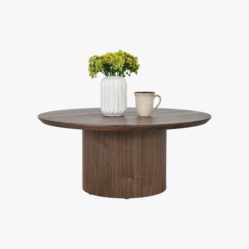 Emery II Round Coffee Table 0.8m - Walnut