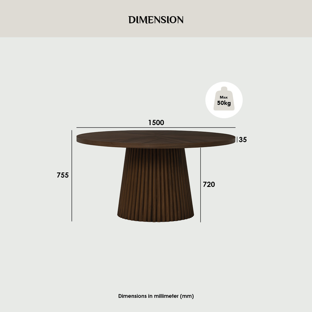 Jiku Round Dining Table 1.5m Jiku Round Dining Table 1.5m