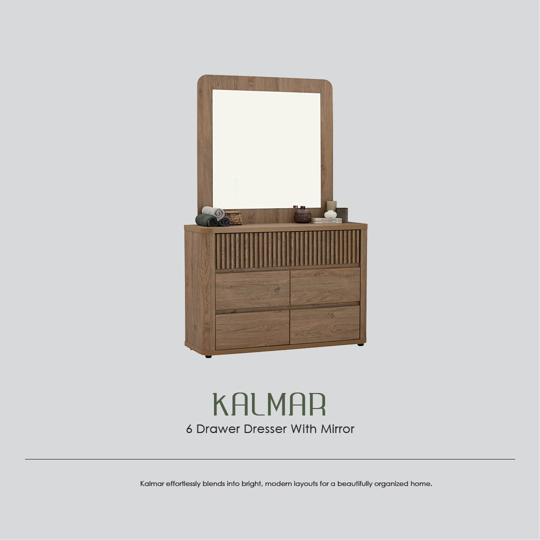 Kalmar 6 Drawer Dresser With Mirror Kalmar 6 Drawer Dresser With Mirror