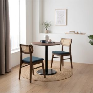 Kote Dining Chair (Set of 2) - Cocoa Fabric In Navy Blue Colour