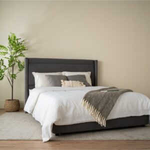 Lilah Bed Frame - Fabric In Dark Grey Colour