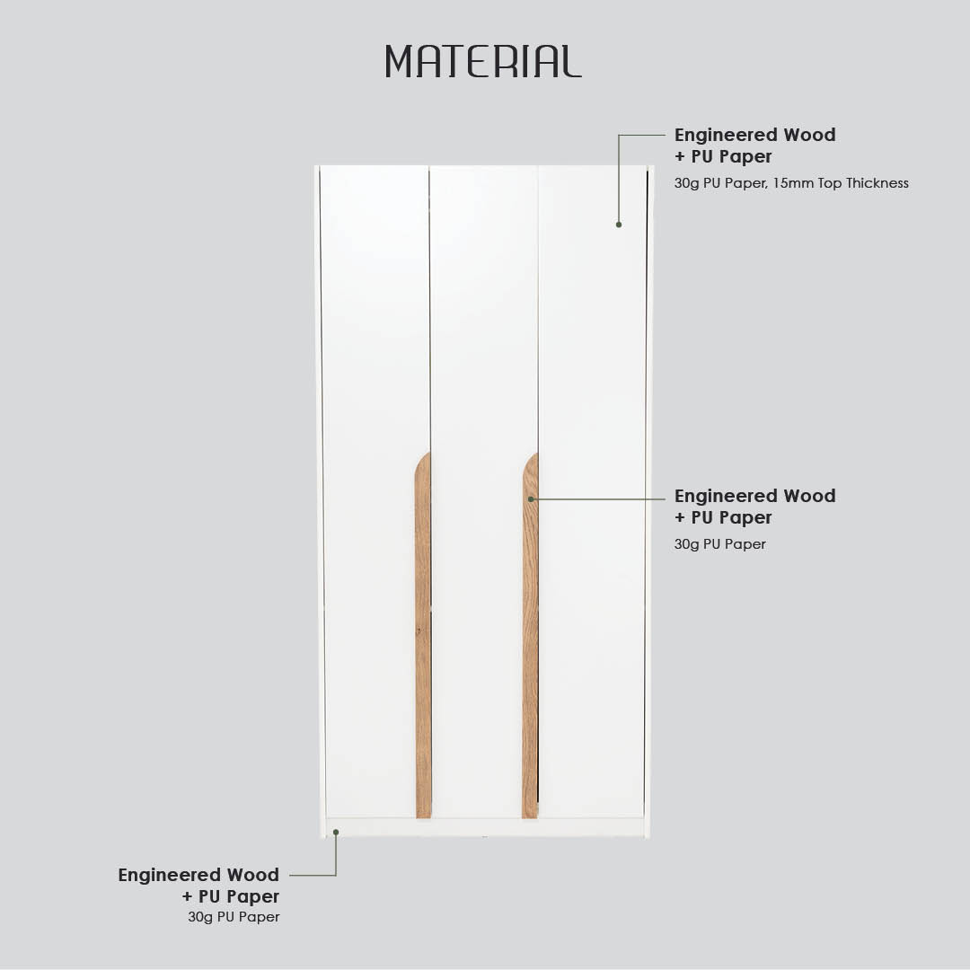 Mando 3 Door Wardrobe 1.2m Mando 3 Door Wardrobe 1.2m