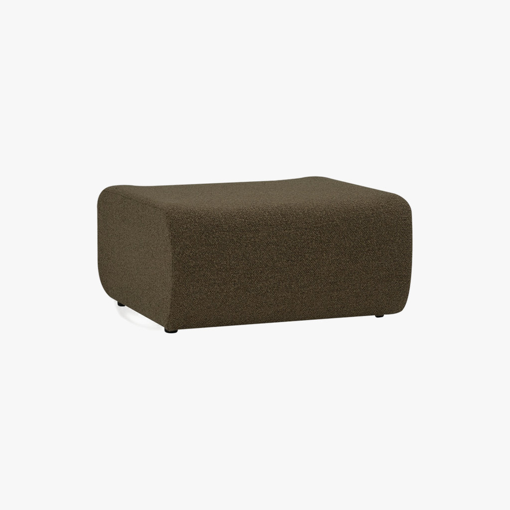 Mazel Ottoman - Fabric In Olive Green Colour
