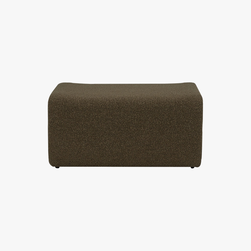 Mazel Ottoman - Fabric In Olive Green Colour