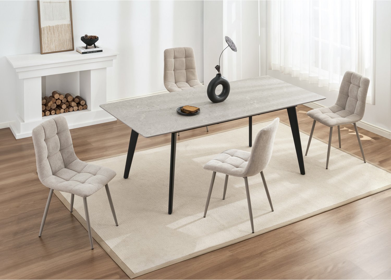 Netto Extension Dining Table 1.6/2m