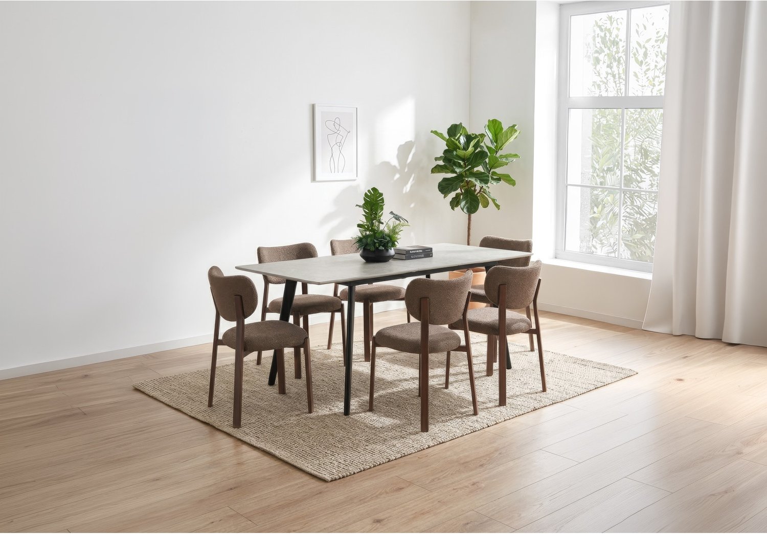 Netto Extension Dining Table 1.6/2m