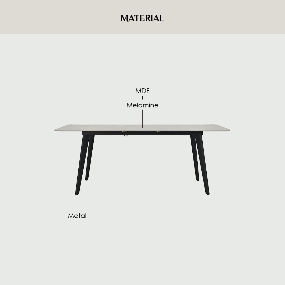 Netto Extension Dining Table 1.6/2m Netto Extension Dining Table 1.6/2m