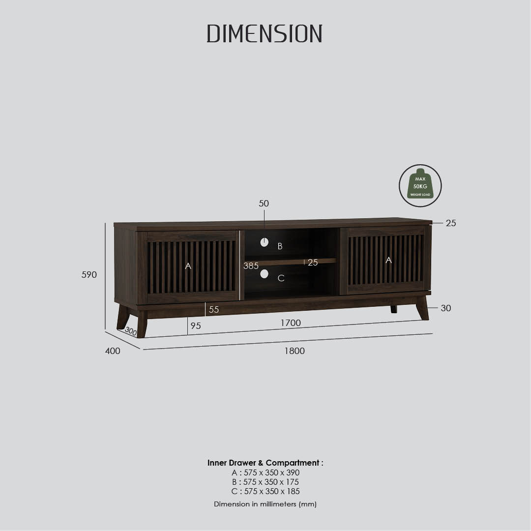 Olaine TV Cabinet 1.8m Olaine TV Cabinet 1.8m