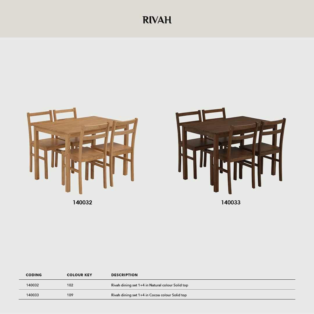 Rivah Dining Set (1+4) Rivah Dining Set (1+4)