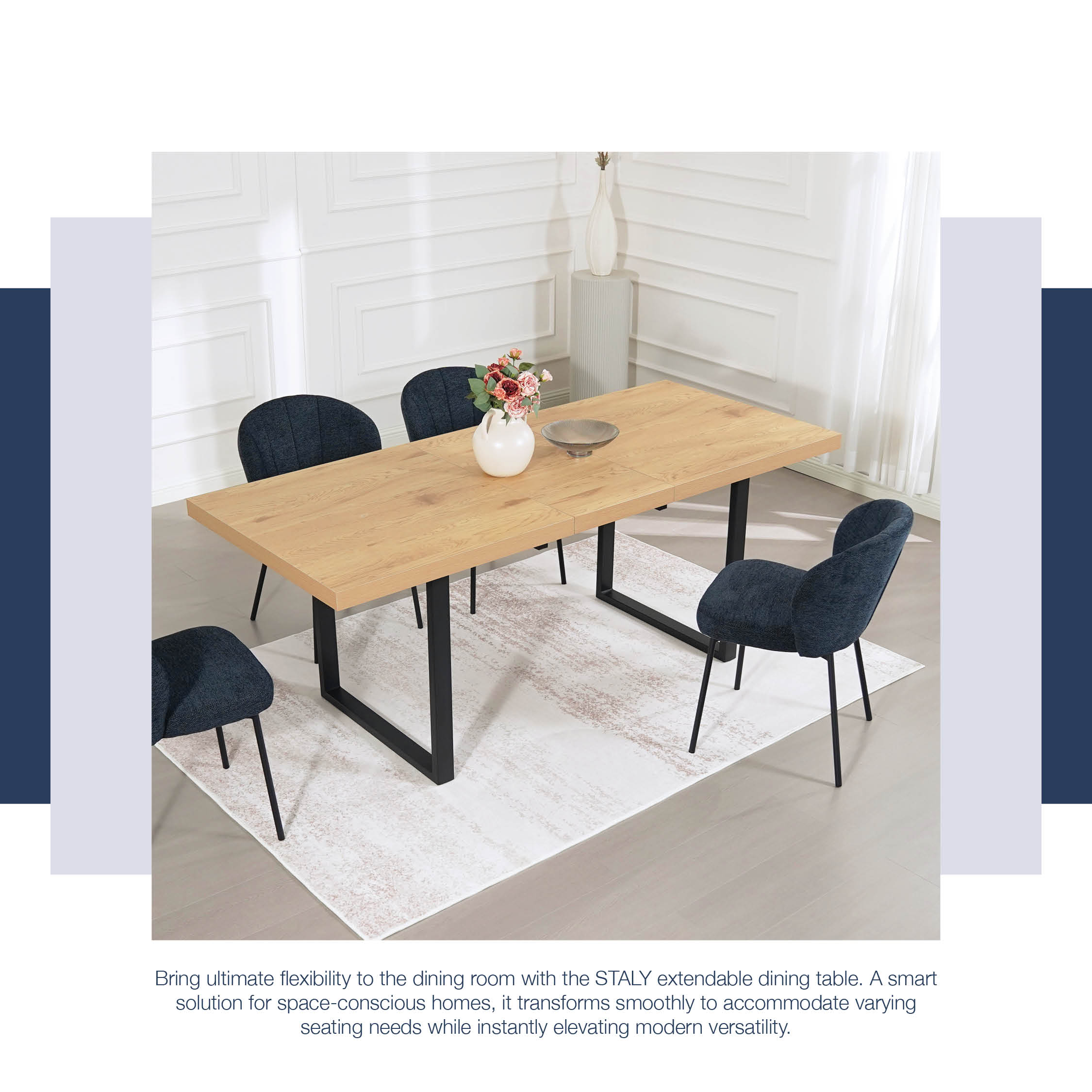 Staly Extension Dining Table 1.6/2m Staly Extension Dining Table 1.6/2m