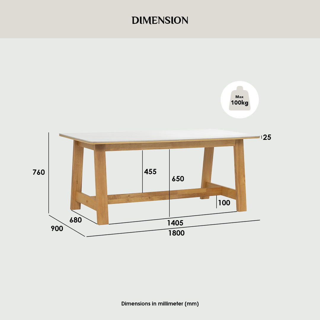 Trenton Dining Table 1.8m Trenton Dining Table 1.8m